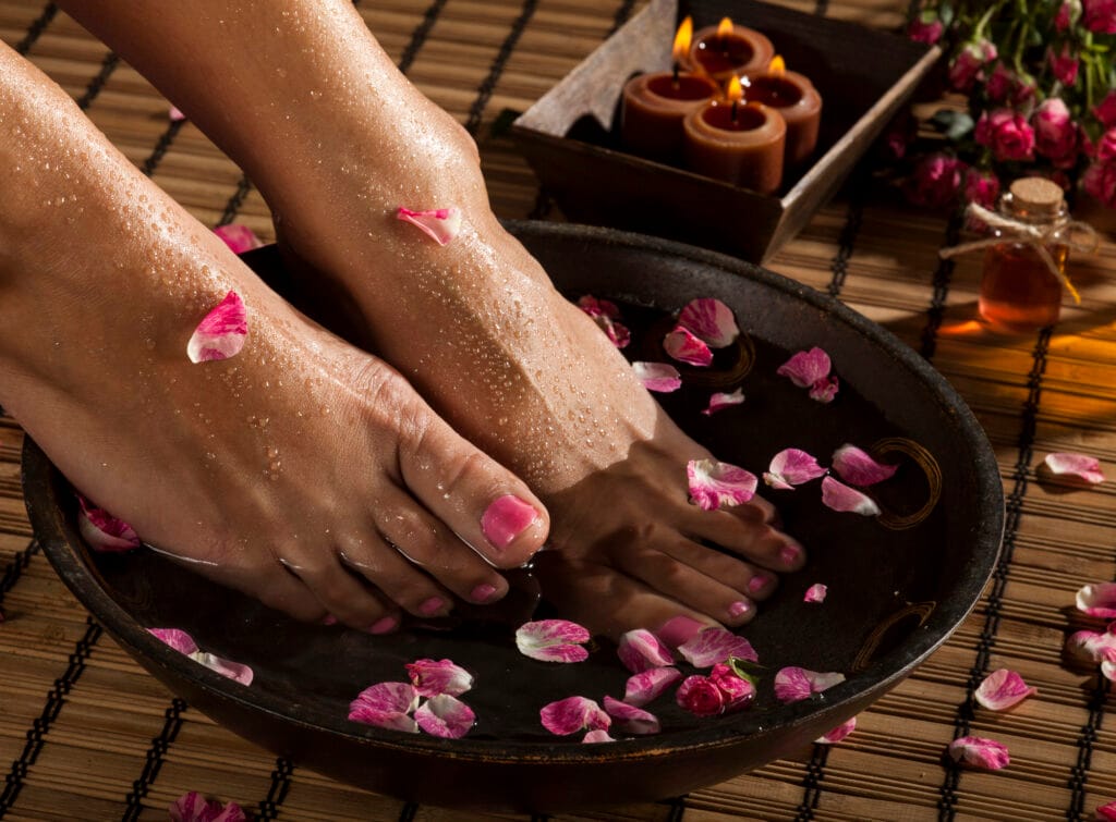 soak feet before exfoliating