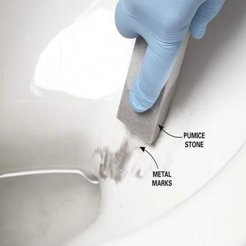 does pumice stone scratch toilet