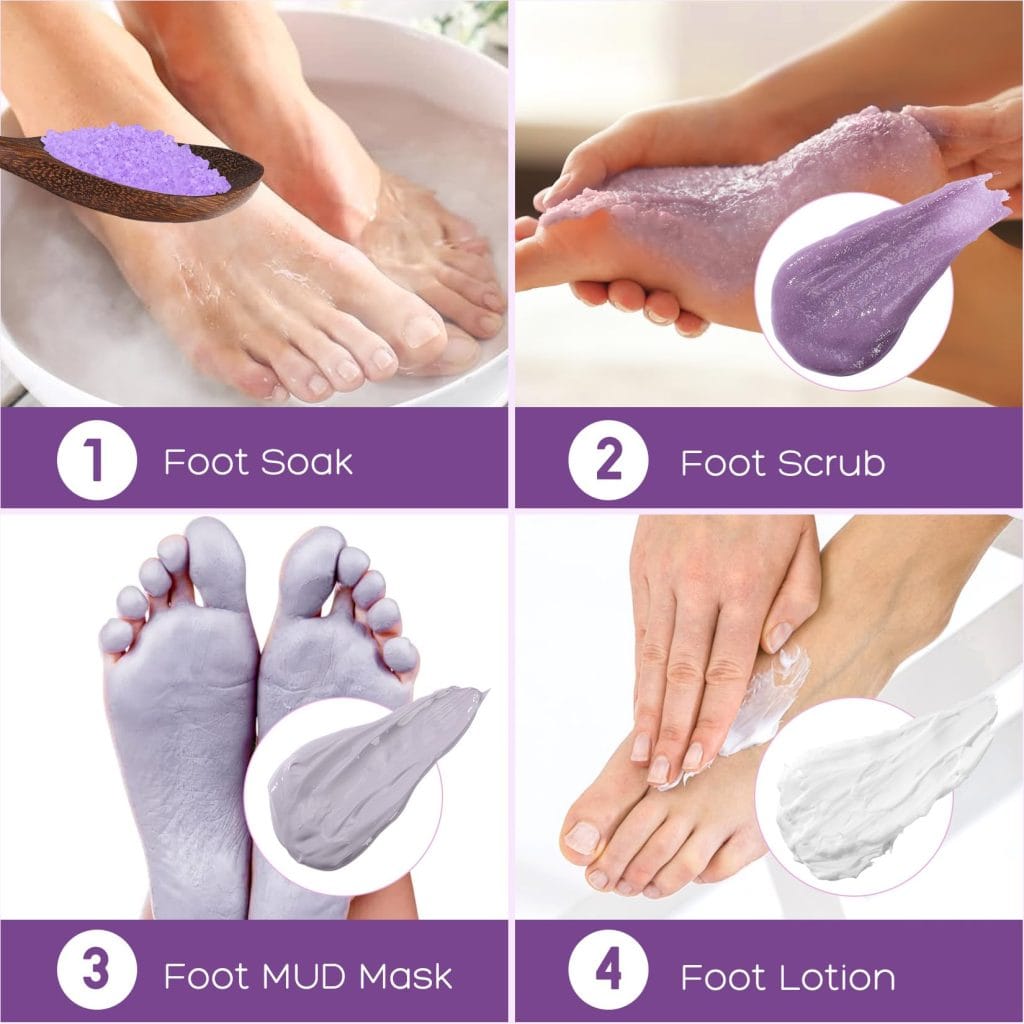 soak feet before exfoliating 